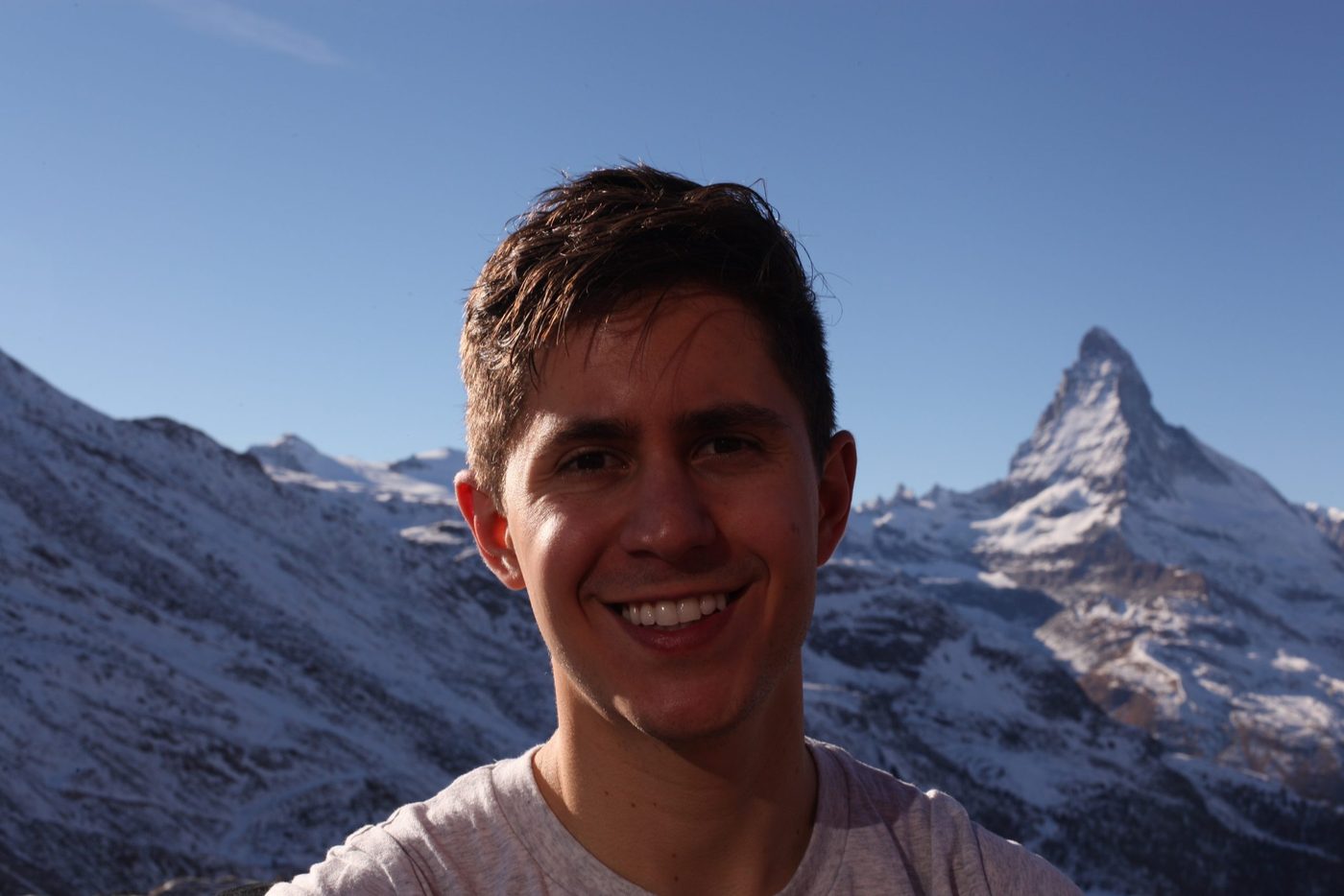 Gio smiling in front of the Matterhorn