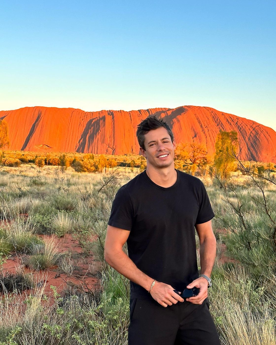 Gio in front of Uluru at sunset